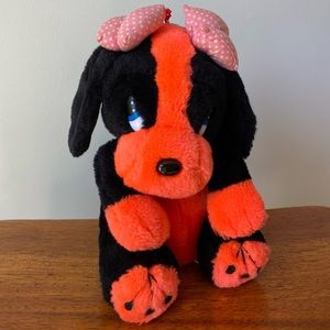 Vintage Nanco Puppy with Bows Stuffed Animal